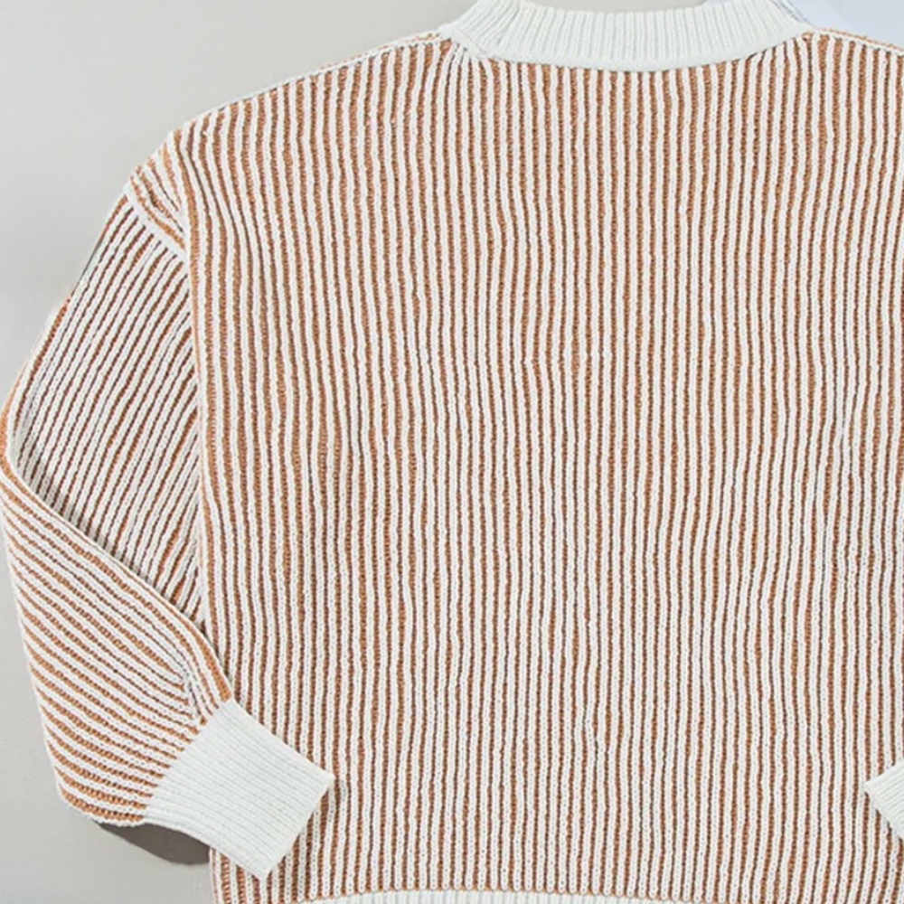 NWT [Altar'd State] Striped Oversized Ribbed Knit Pink Sweater Womens XXS XS S M - Picture 8 of 12